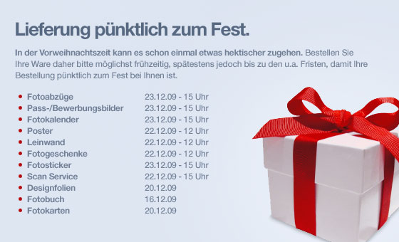 Lieferzeiten in der Vorweihnachtszeit beachten: Damit Ihre Bestellung noch rechtzeitig zum Fest ankommt!