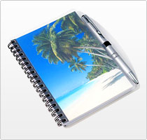 Notizbuch klein mit Stift und Foto